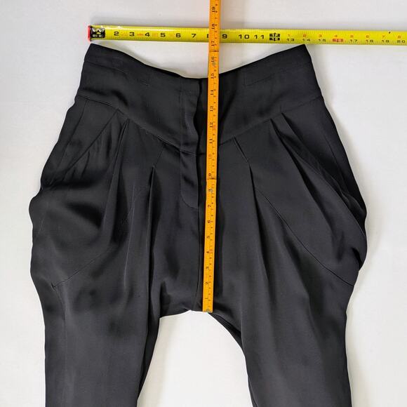 GIVENCHY Dropped Crotch Pants Women's S 38 Black Viscose Pleated Avant Garde - Picture 7 of 10